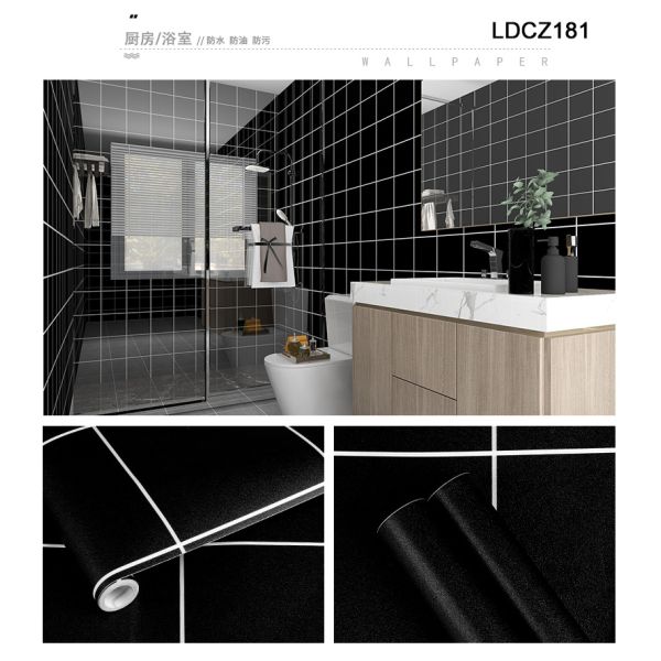 Papel de pared de diseño de azulejos de mosaico de PVC para decoración de baños de apartamentos 3d Papel de pared para mejoras en el hogar