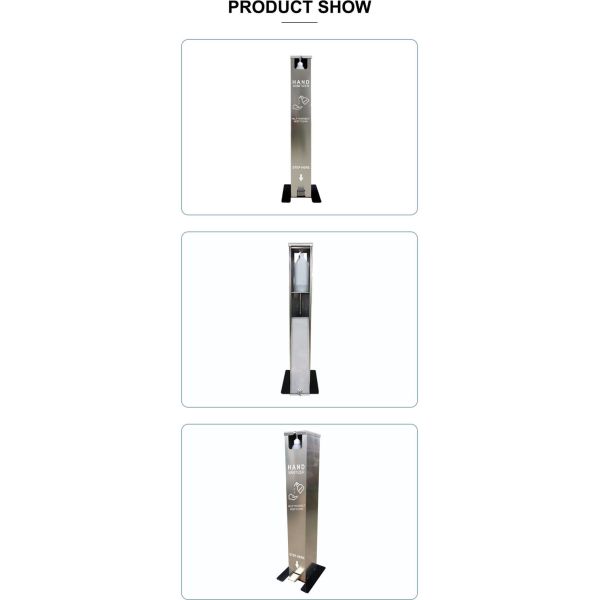 Большой том стойка распределителя дезинфицирующего средства руки насоса педали нержавеющей стали Touchless 1 галлона свободная