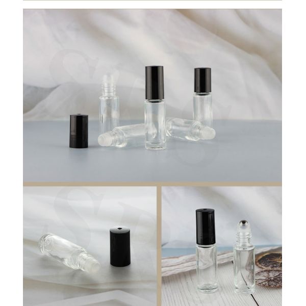 Custom Small Convenient 4ml Cosmetic Essential Oil Perfume Thick-bottomed Glass Roll on Bottle