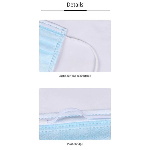 Outdoor Portable 3 Ply Non Woven Face Mask Air Pollution Protection Mask