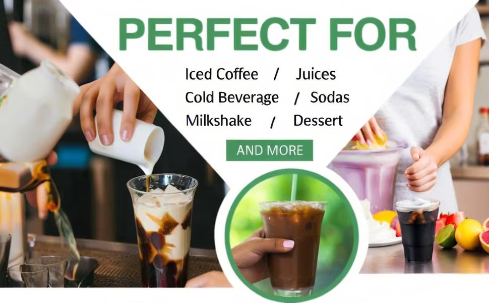 Customized PET Material 12-ounce U-shaped Coffee Cups Clear Disposable Boba Milktea Bubble Tea Plastic Cup with Lids