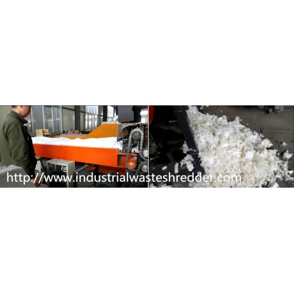 Waste Quilts / Plastic Film Shredder Energy Saving For Soft Type Material