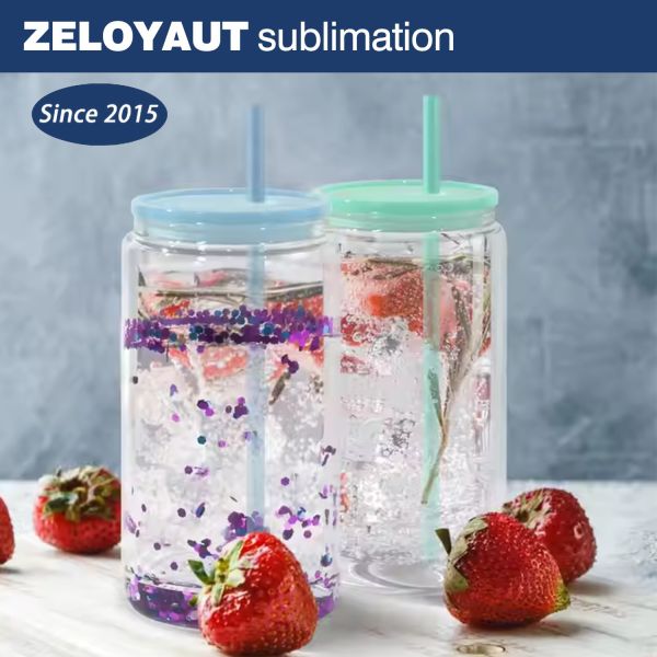 USA Warehouse FREE Shipping 3-40oz Sublimation Cups Plastic Colored Sublimation Mugs Clear and Frosted Tumbler for Heat Press