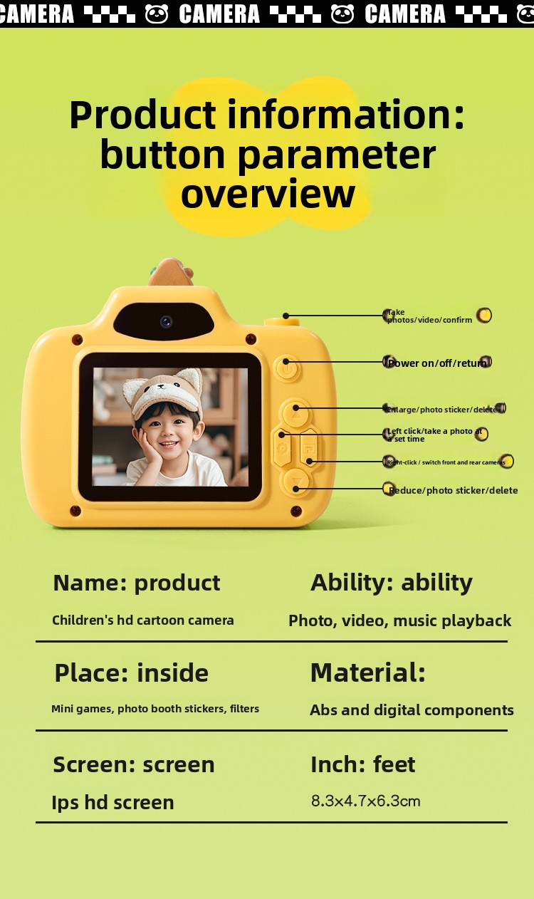 Instant Print Camera for Kids 1080P with Filter MicroSD Plastic Cute Cover Gift for Girls & Boys Age 3-12