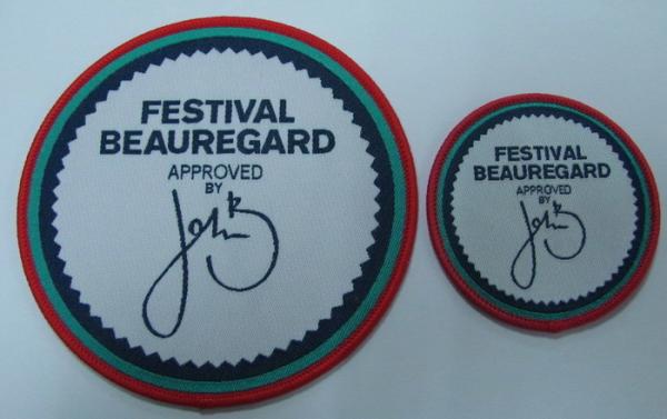 Custom Woven Patch With Embroidery Merrow Border For Hats/Garment