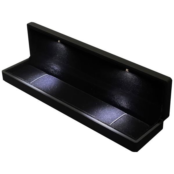 Customized Your Logo- Luxury Black LED Bracelet Box LED Long Chain Box