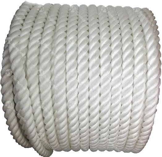 White Color 3 Strand Twisted Nylon Soft Rope 12mm Marine Packing Rope High Strength Polyamide Rope 16mm