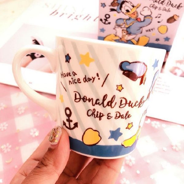 Cartoon Porcelain Ceramic Coffee Cups For Student Milk Juice Tea OEM ODM