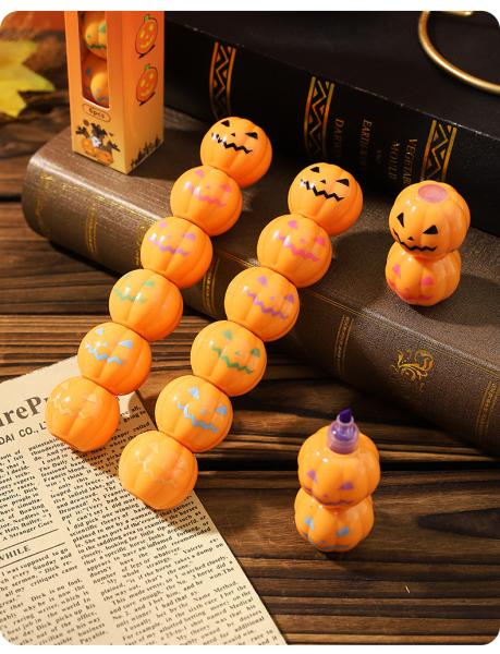 Halloween Creative Pumpkin Highlighter Pen Splicing 5-color Festival Gifts