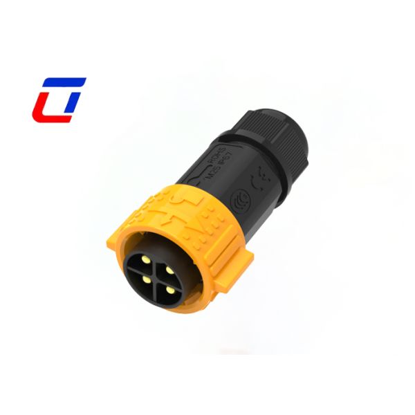 Plastic M25 Waterproof 600V Connector Dustproof 4 Pin Plug And Socket Connector