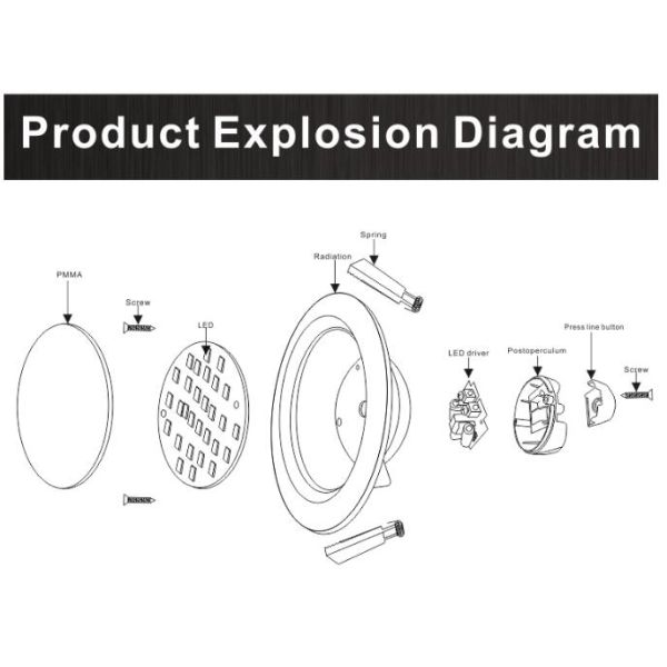 CRI 80 9W / 12W / 24W LED downlight Kitchen CCC CE certification internal driver