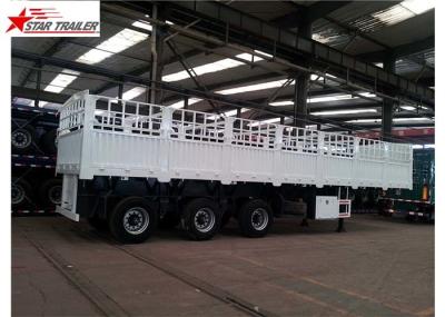 Bulk Cargo Drawbar Full Trailer With Rail Side Wall And Cargo Fence 26ft 2 Axles