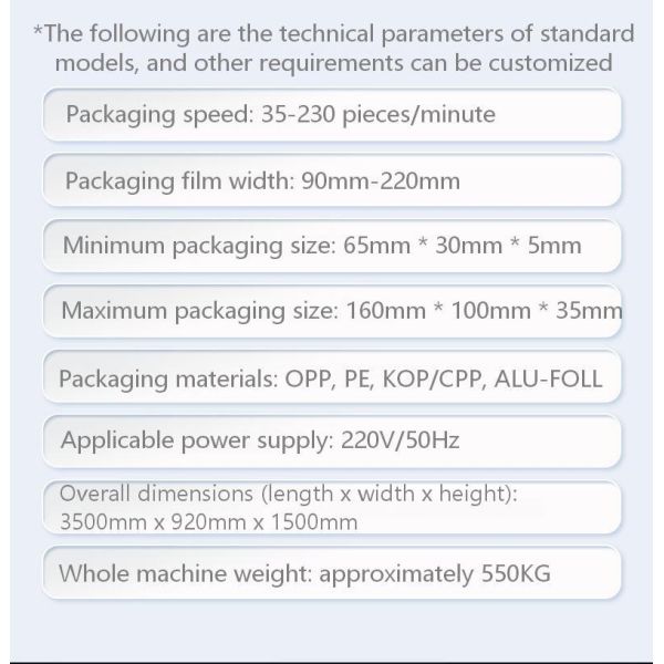 Fully Automatic Pillow-type Packaging Machine CH-600 Fruit, Biscuit, Candy, Bread, Cake, Tableware, Multifunctional Packaging Machine