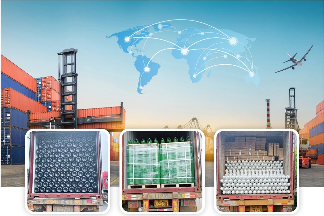ISO / DOT Certified Seamless Steel High Pressure Gas Cylinders Hot Sale