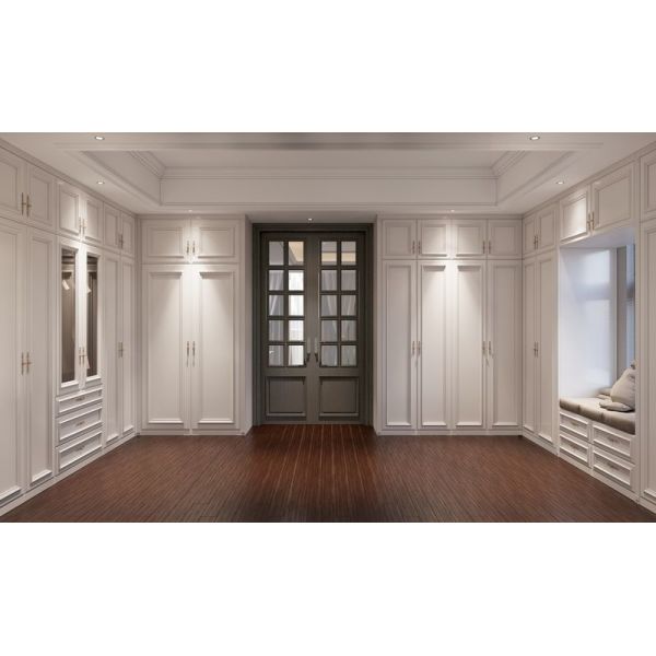 French-Style Elegant White And Durable Luxury Stainless Steel Walk-In Closet Cabinet