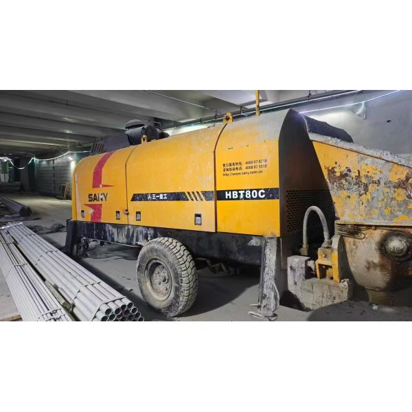 2019 SANY HBT80C-1818D III Used Diesel Powered Trailer Concrete Pump | 85 m³/h output | 186 kW/rpm engine