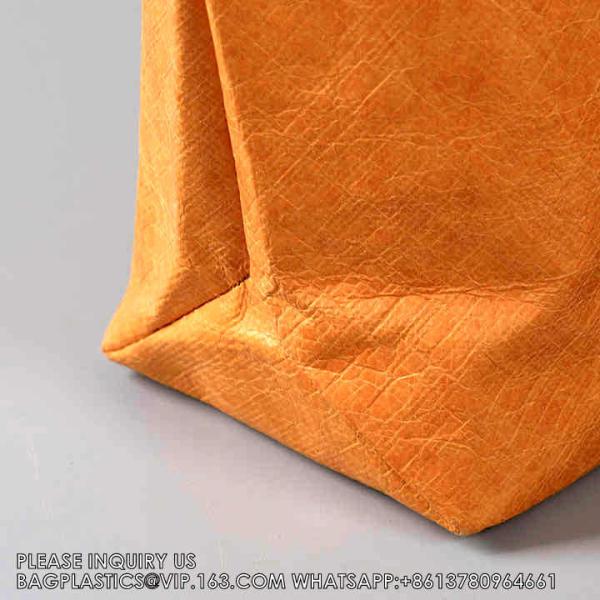 Tyvek DuPont Paper Vintage Kraft Paper Outgoing Shopping Handbag Printed LOGO Waterproof One Shoulder Bag
