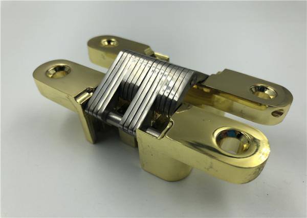 Gold Plated Hidden Door Hinges For 30mm Solid Wood Doors , Fireproof Door
