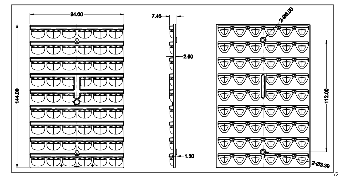 PC LED Stadium Lighting с линзой 3030 Chips 54 LED, пластиковой светодиодной оптикой для освещения туннелей/светильников/уличных фонарей/