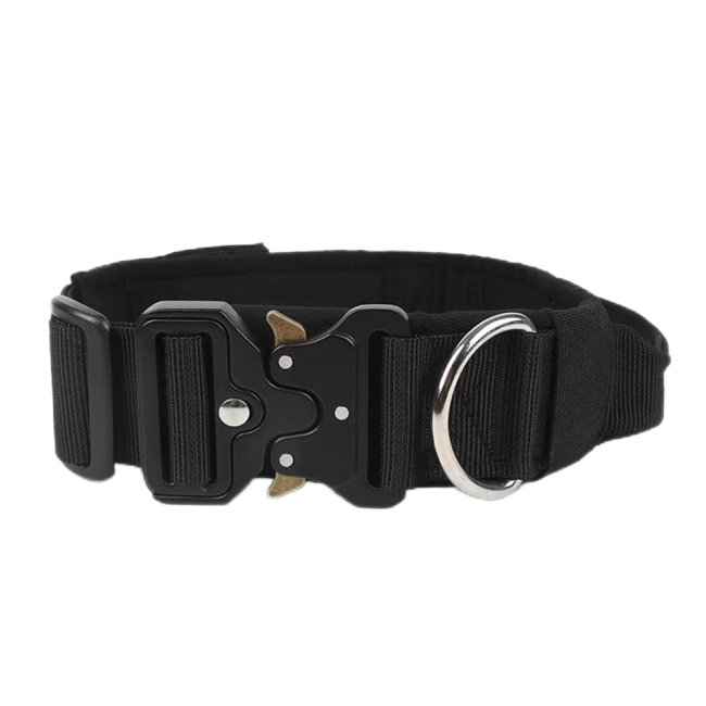 Colarão tático durável e confortável para cães grandes - ajustável, respirável e refletor para máxima segurança