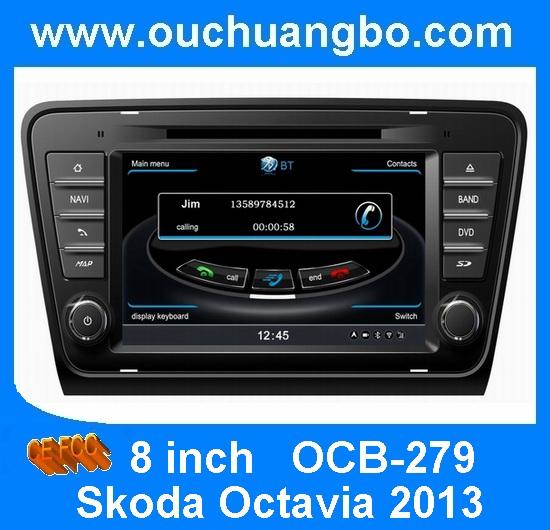 Ouchuangbo stereo satnavi car kit S100 Skoda Octavia 2013-2015 with USB 1080P Czech map