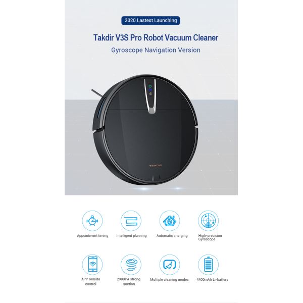 2020 V3S Pro Tuya APP and Remote Control Make Map Smart Self Cleaning Robot Cleaner
