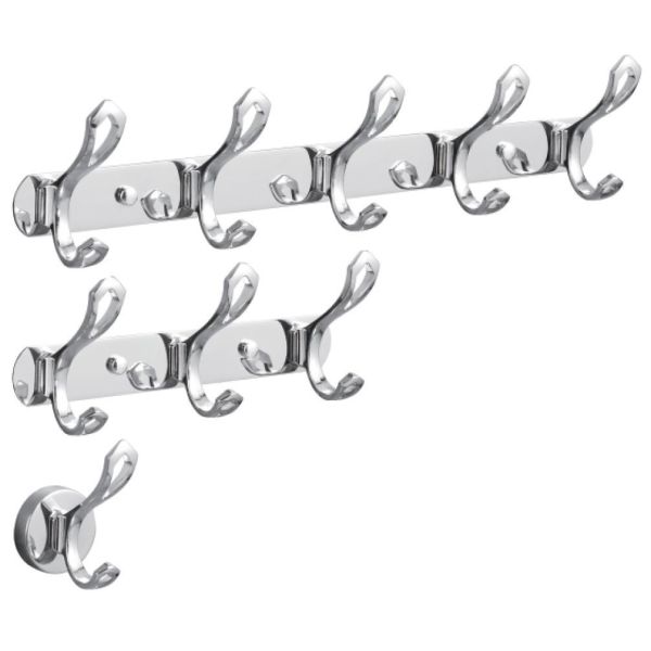 8 Inch Stainless Steel Robe Hooks Multifunctional For Jacket Bathrobe Scarf