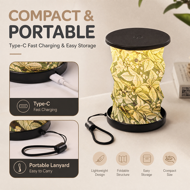Round Folding Paper Lamp ABS Material with Portable Handle Low MOQ Wholesale Rechargeable LED Lantern for Home Garden Party