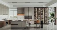 Factory Cherry Kitchen Cabinet With Raised Door With Granite Countertop