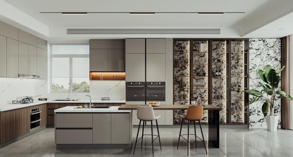 Diseño de cocina moderna al por mayor, armarios de cocina baratos y prefabricados