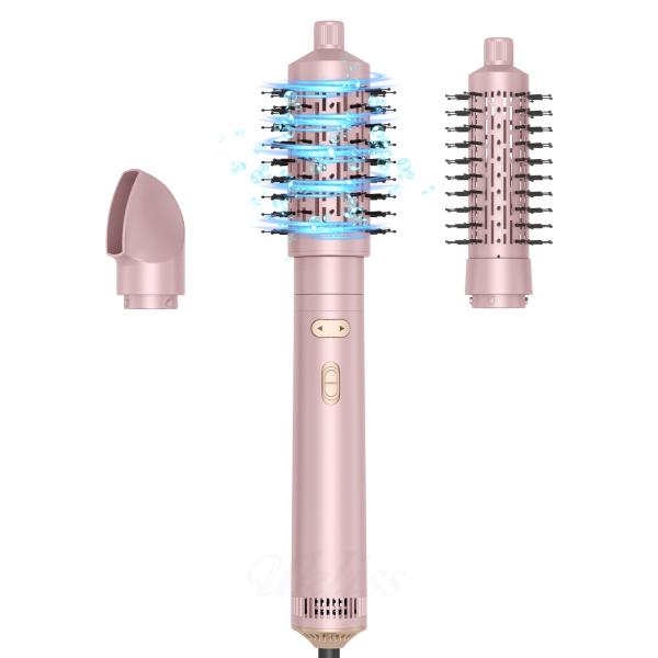 Hair Dryer Brush 6 in 1 Hair Styler Silver Ionic Technology Fast Drying Multi Styler for Straight Curly and Coily Hair