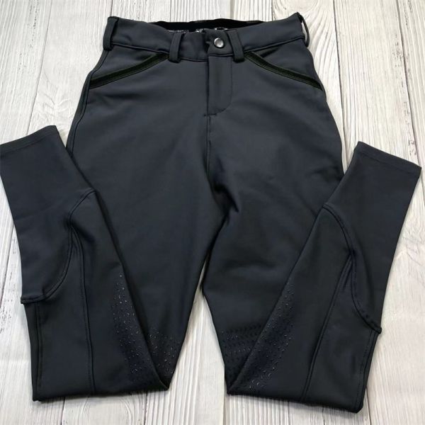 Little Boy Equestrian Pants With Pockets Kids Horse Riding Leggings Black