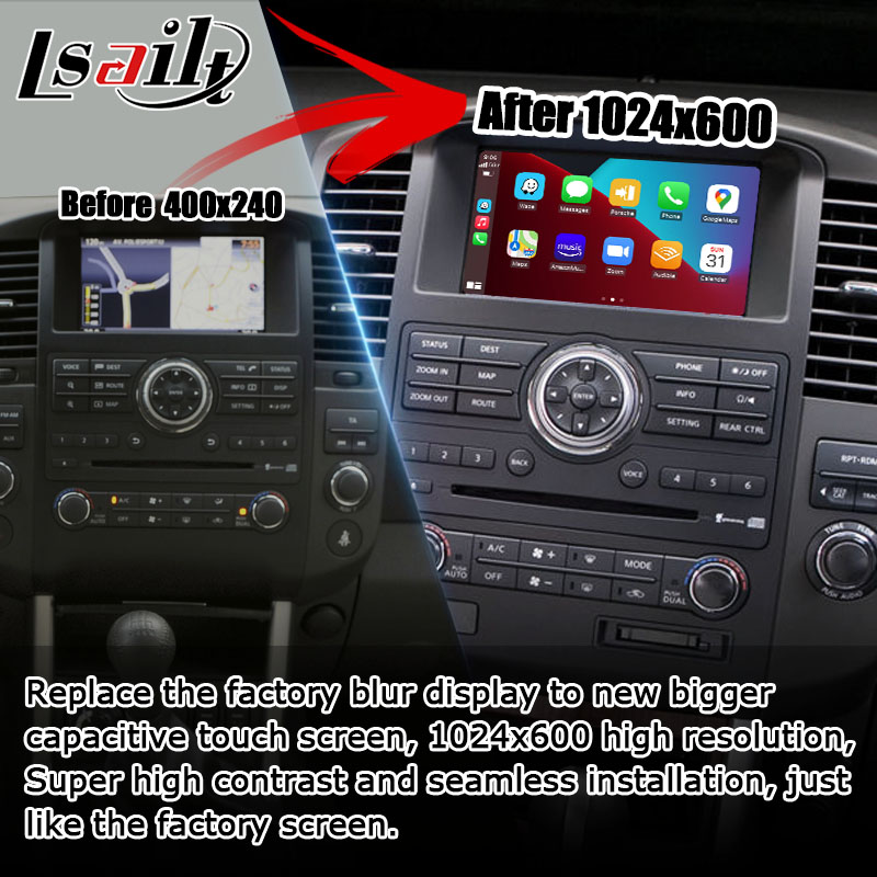 Подъем беспроводного carplay андроида экрана Nissan Pathfinder R51 IT06 HD автоматический