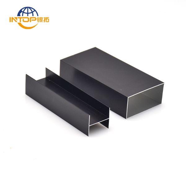 Natural Aluminum Profiles for Wardrobe 1.10mm 6063 T6 Sandblasting Black