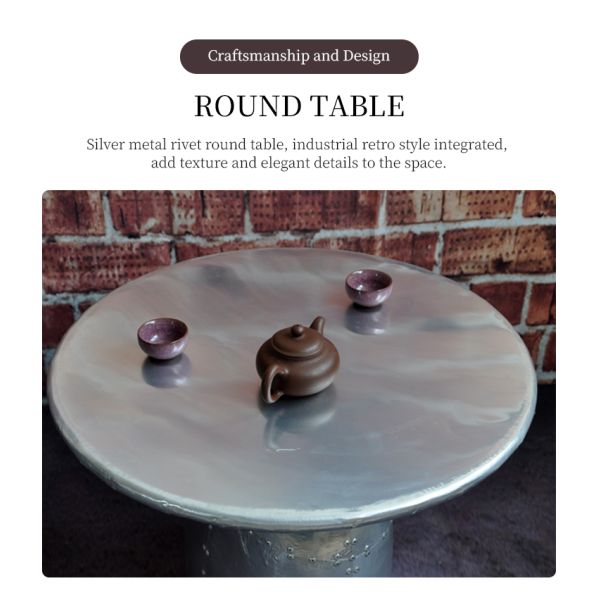 Nidea #311 Aviator Retro Industrial Loft Style Aluminum Handmade Coffee Table with Chair for Living Room