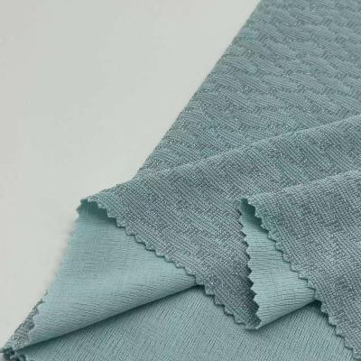Cotton Polyester Cable Knit Jacquard Fabric Yes 89%P 6%M 5%SP 148CM 165GSM C03-021