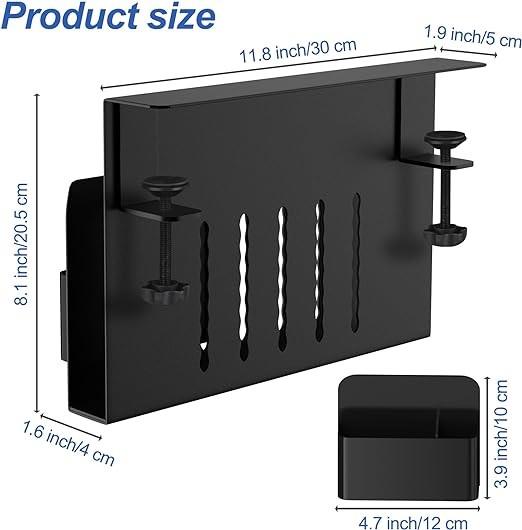 Clamps de armazenamento sob mesa de armazenamento lado de mesa de armazenamento de cabos de escritório pendurado de gestão de suporte Monte sob suporte de laptop