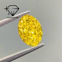 Diamante cultivado en laboratorio LuxuryShine VVS-VS Fancy Yellow/Light Yellow/Fancy Intense/Vivid Yellow de corte ovalado de 1CT, 2CT, 3CT, 4CT y 5CT, excelente corte, con certificado y joyería personalizada