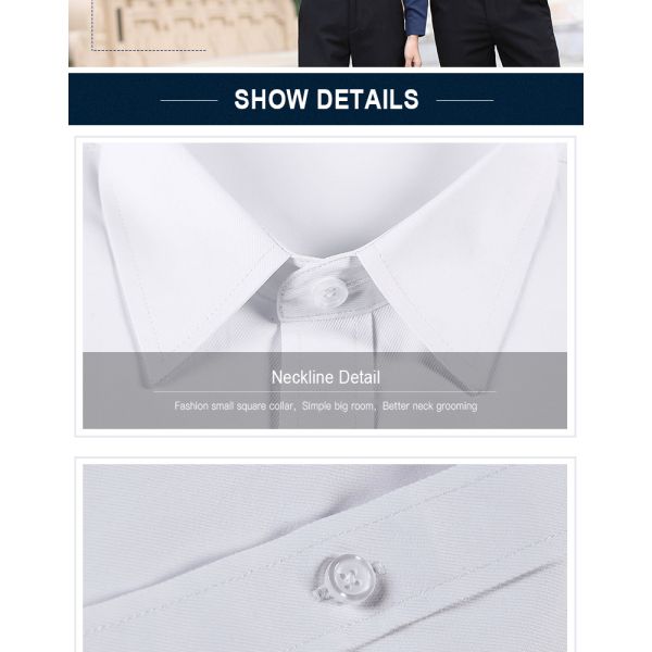 Logo brodé chemise non repassante Tissu durable pour les hommes et les femmes