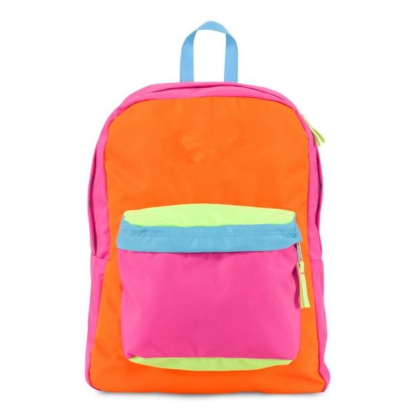 Multi colored Fashionable Kids Sports Backpack for Girls , Orange / Red / Blue