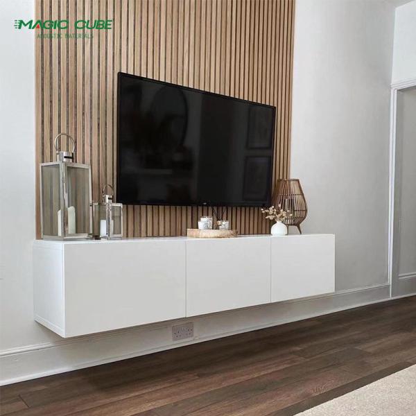 Decoração acústica de interiores durável e ecológico painel acústico de aquapanelas de madeira