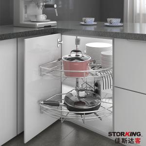 Steel 180 Degree Corner Carousel Basket Chrome Plating For Kitchen