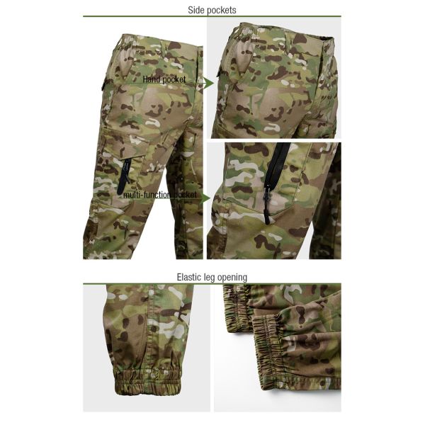 Khaki Acu Pants Custom Military Uniforms Waterproof Tactical Cargo Pants For Men