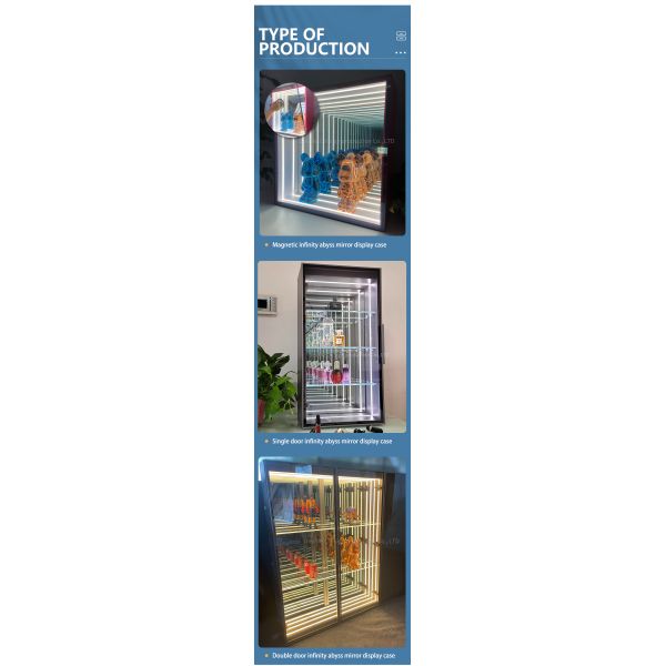 Настраиваемые цвета светодиодного зеркального дисплея для винного шкафа в современном стиле