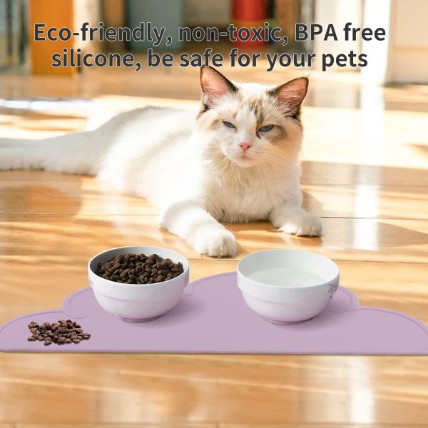 Силиконовый коврик для кормления домашних животных Коврик для кошек для собак с поднятым краем Противоскользящий водонепроницаемый коврик для домашних животных Коврик для кормления домашних животных