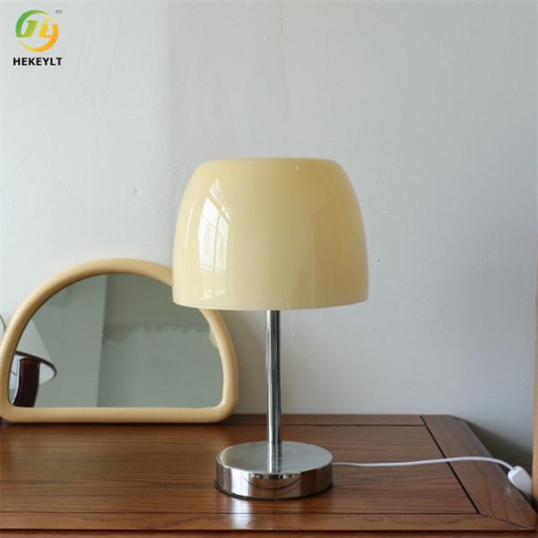 USB conduziu candeeiro de mesa branco/alaranjado/amarelo de aço inoxidável e de vidro