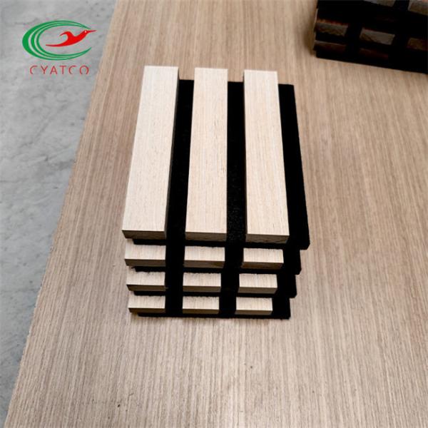 Nontoxic Fireproof Acoustic Wood Wall Panels , Eco Friendly MDF Slat Board