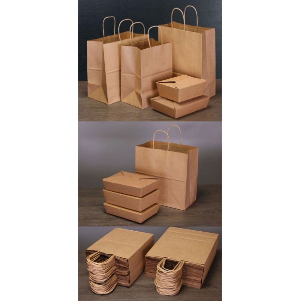 Сумка на вынос еды бумажного пакета 80г 100г 130г 170г Крафт логотипа изготовленная на заказ Деградабле
