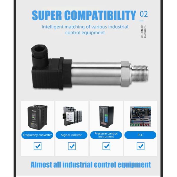 Stable Performance M20*1.5 Gas Pressure Transmitter 0.5% 0.25% Full 304ss Air Sensor