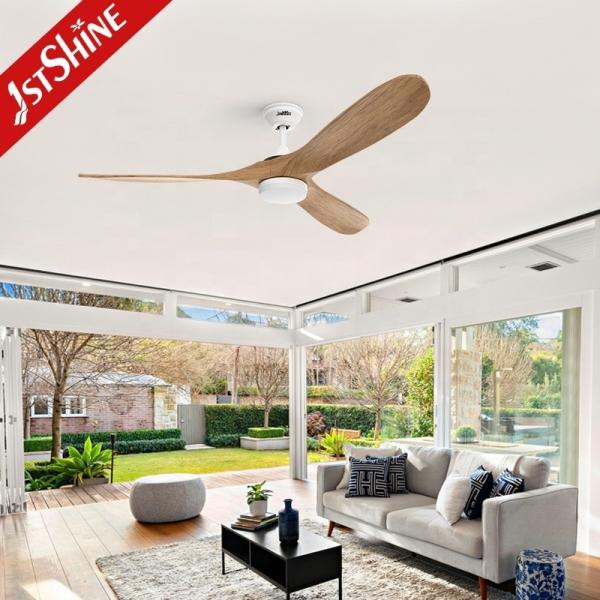 1stshine Ventilador de teto de lâminas de madeira com luz e temperatura de cor de 3000k/4000k/6000k